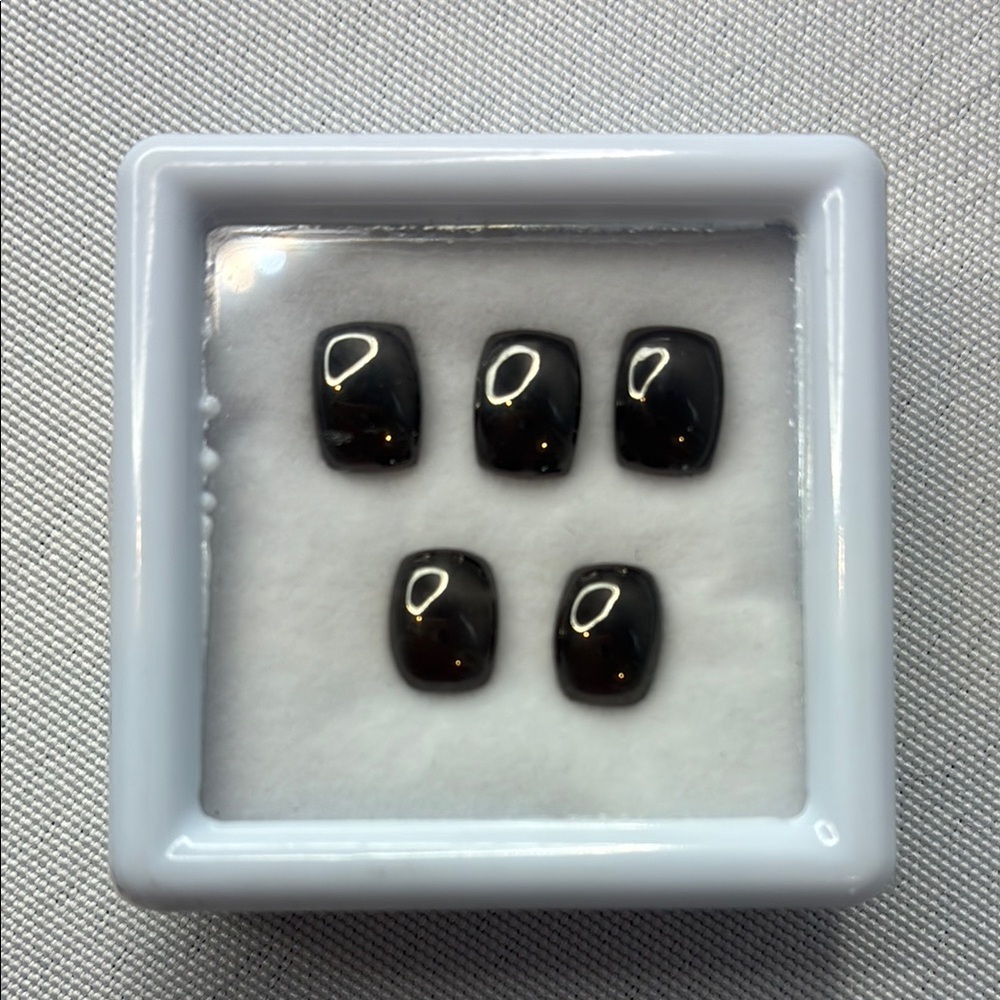 NWT Silver shungite loose gemstones cushion cut 5 pieces jewelry making supplies